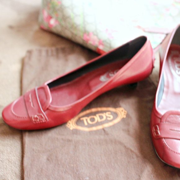 RED Leather PUMP Tods - Picture 3 of 11